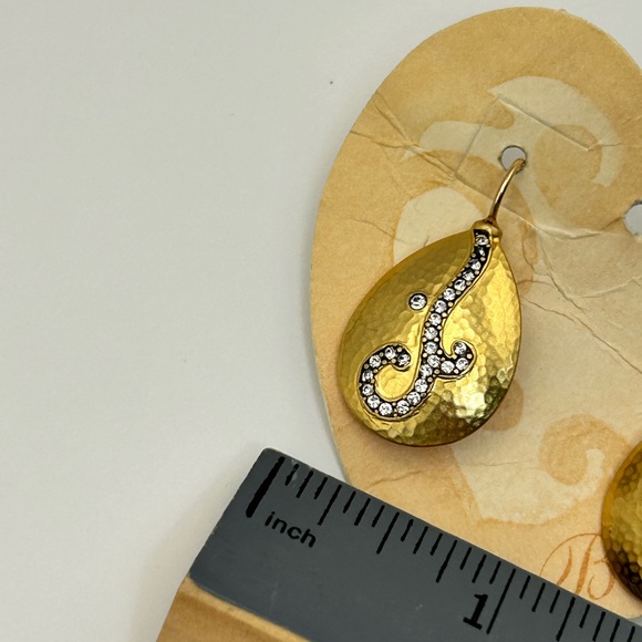 Brighton Collonade Earrings Gold Plated Clear Crystals Teardrop Dangle JE6881 - Picture 8 of 9